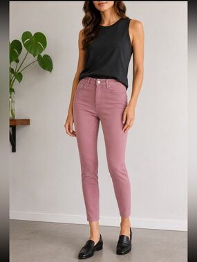 AG Adriano Goldschmied Farrah High Rise Skinny Ankle Pants Womens Size 25 Pink